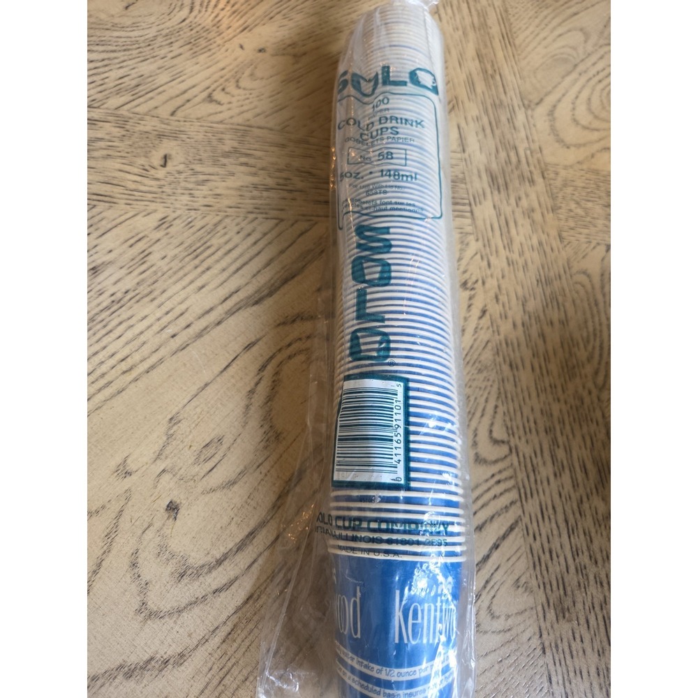Vintage 80s 90s Solo Waxed Paper Cups 5 oz retro props 88 Cup Sleeve Solo - Picture 3 of 7